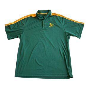 Oakland Athletics TX3 Cool Men's Polo Shirt Green Embroidered Logo Size 3XL
